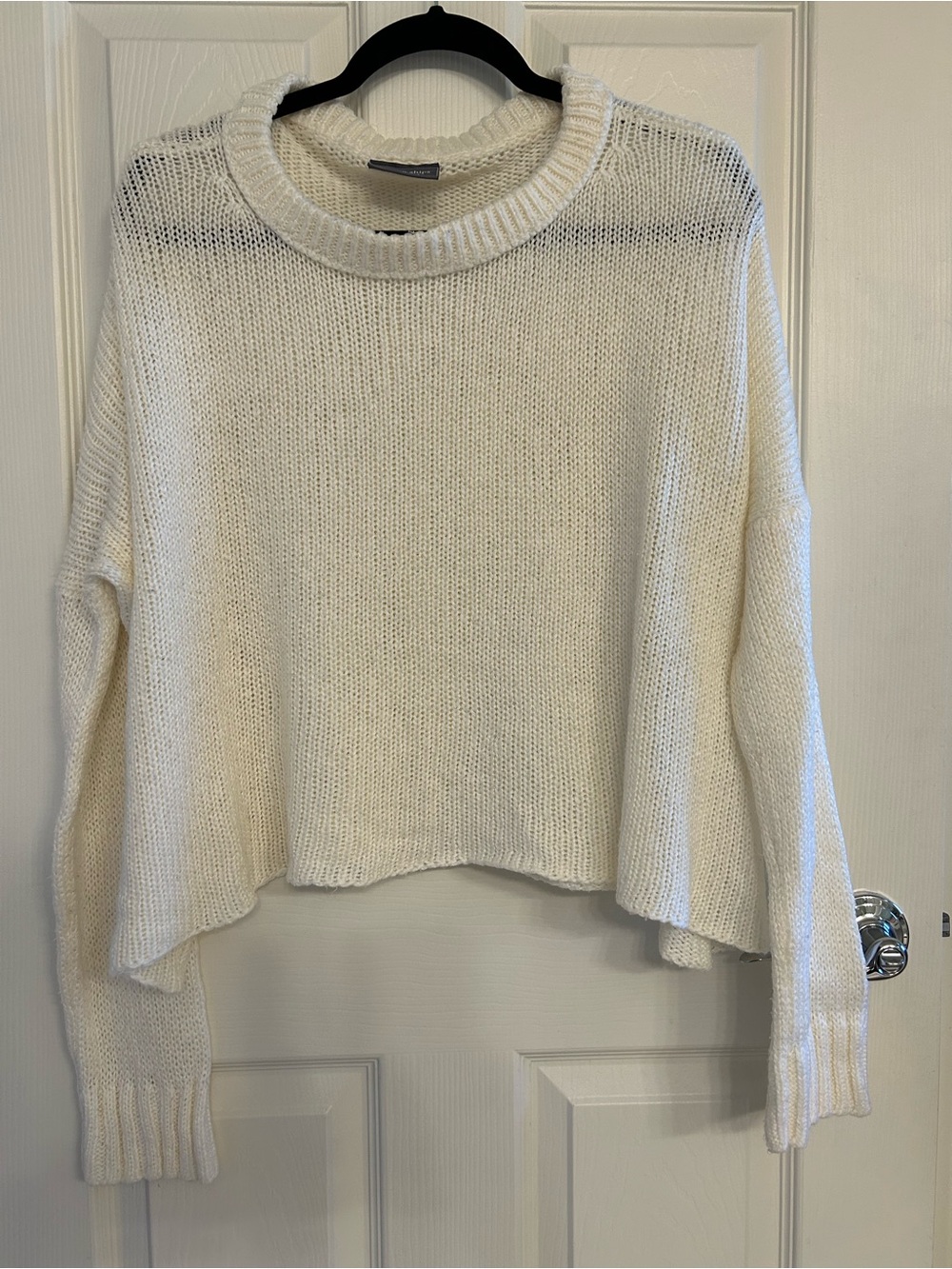 Wooden Ships Cream Boxy Knit Crewneck Sweater